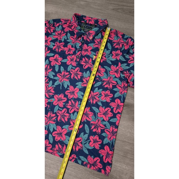William Murray Shirt Mens Floral Geometric All Over Print Golf Polo XL Preppy - Picture 9 of 9